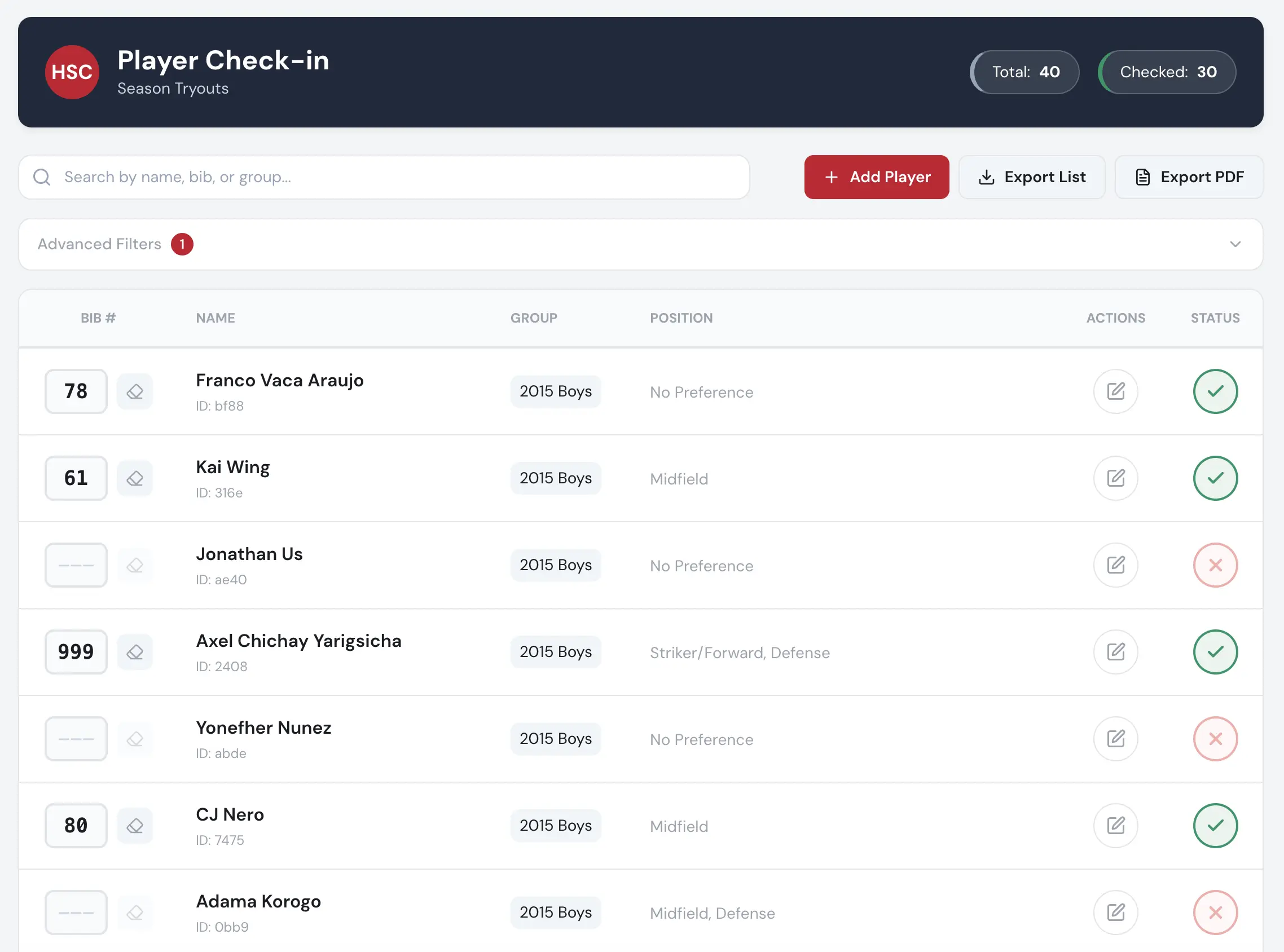 Run Check-In